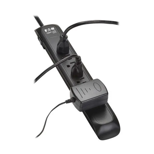 Alt view image 3 of 7 - Eaton Series TLP76B Surge Protector Power Strip with Flat Extension Cord Plug, 7 Outlets, 1500 Joules, 6ft Power Cable, Black, Manufacturer's Liftime & $25,000 Insurance