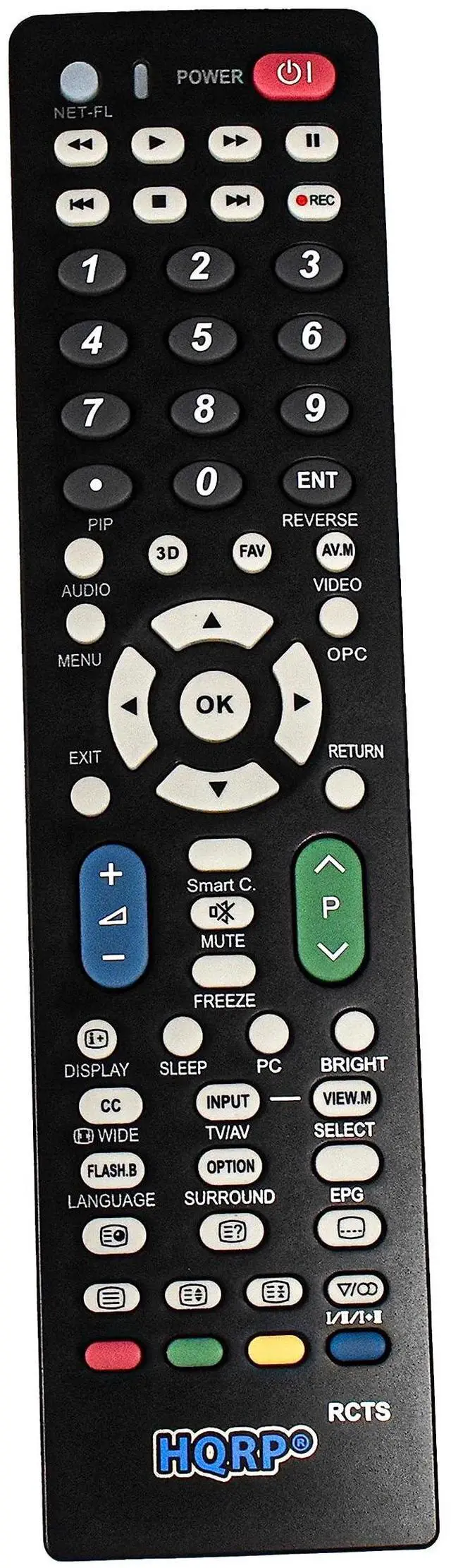 Alt view image 6 of 7 - Remote Control Compatible with Sharp LC-C5255U LC-C5262U LC-C6077UN LC-C6554U LCD LED HD TV Smart 1080p 3D Ultra 4K AQUOS