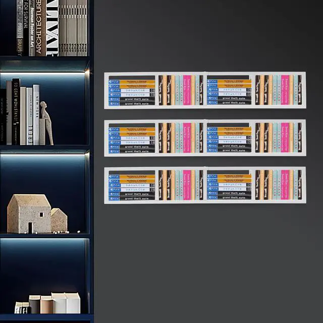 Alt view image 4 of 7 - CD Storage Shelf, 34 Inch Media Storage Rack, Cube Storage Organizer Floating Shelf, Wall Mounted Video Games CD DVD Organizer Metal Shelf for Study, Bedroom,Office,Living room (3 Pcs, White)