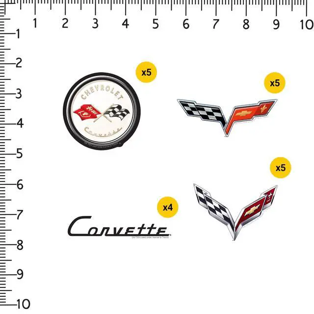 Alt view image 2 of 6 - Chevrolet Corvette 100 Vinyl Stickers Waterproof Die-Cut Decals Laptop Car