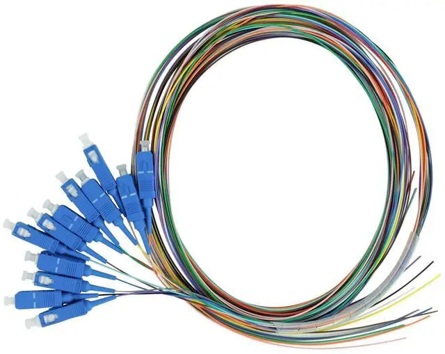 Main image of 12 Fiber SC UPC OS2 Singlemode Pigtail, 2m (6.56ft),9/125µm, 0.9mm LSZH Tight-Buffered, Corning SMF28 Ultra G.657.A1, Low Loss, Fusion or Mechanical Splice, UL Listed, 12-Color, 1 Pack