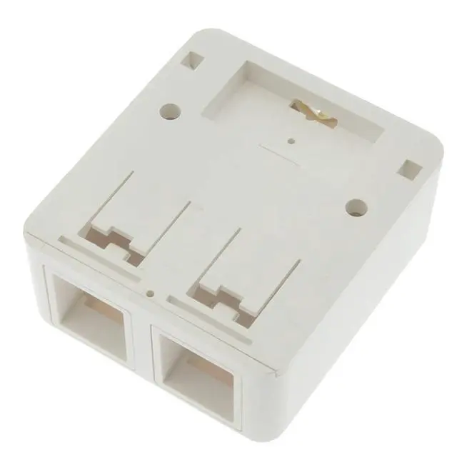 Alt view image 5 of 6 - Keystone Jack Surface Mount Box White, Biscuit for RJ45, RJ11, RJ12 Keystone Jacks, UL Listed, RoHs Compliant (5-Pack, 2-Port)