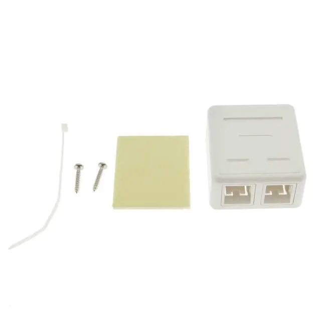 Alt view image 6 of 6 - Keystone Jack Surface Mount Box White, Biscuit for RJ45, RJ11, RJ12 Keystone Jacks, UL Listed, RoHs Compliant (5-Pack, 2-Port)