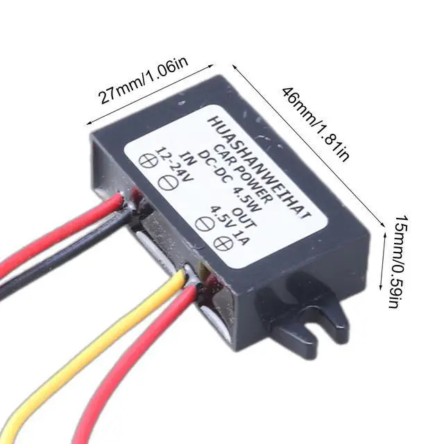 Alt view image 4 of 7 - 12V-24V to 4.5V 1A Step Down Power Supply Module Power Converter Module Synchronous for 4.5V LED Lights Remote Control