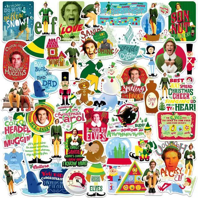 Main image of Buddy The Elf 50 Vinyl Stickers Waterproof Die-Cut Decals Laptop Scrapbook