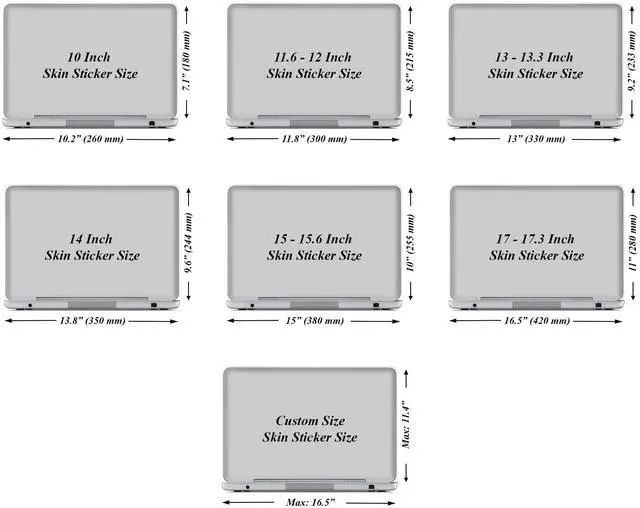 Alt view image 2 of 3 - Custom Design Personalized Laptop Skin Sticker Cover Art Decal, Customize Size & Text (12 Inch, USA Flag)