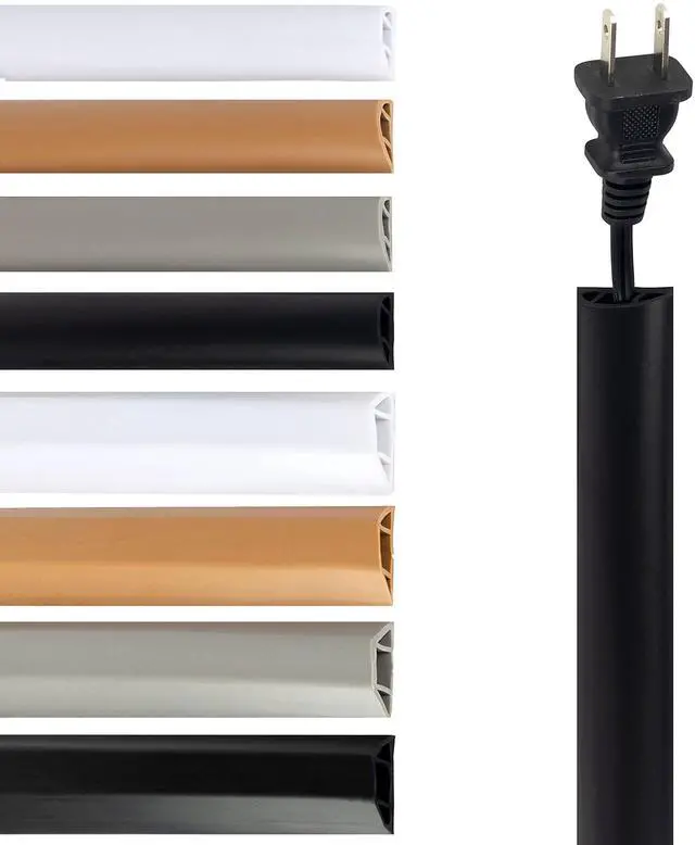 Main image of TV Cord Hider Cable Protector - Strong Self Adhesive Wall Cord Cover Cable Hider - Low Profile Cable Management Wall Cord Concealer Cable Raceway