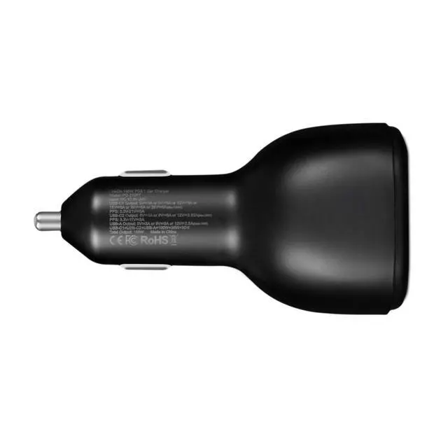 Alt view image 7 of 7 - 165W USB C Car Charger PD 3.1 (140W) + 35W + QC 3.0 (30W) USB-A Triple Port Fast Charger for Laptop, Phone, or Tablet - Compatible with MacBook, Lenovo, HP, Dell, iPhone, Galaxy, and More