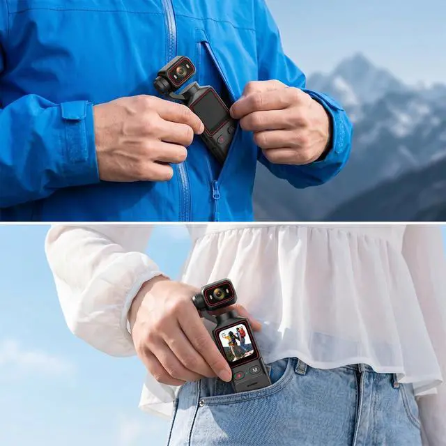 Alt view image 4 of 7 - Vlogging Camera with 180° Rotating Lens, Pocket Body Camera with Audio & Video Recording, Handheld POV Cameras for Travel, Daily Life