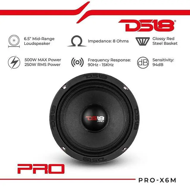 Alt view image 2 of 7 - PROX6M PRO-X 6.5 inch Mid-Range Loudspeaker 450 Watts 8-Ohm (1 Speaker)