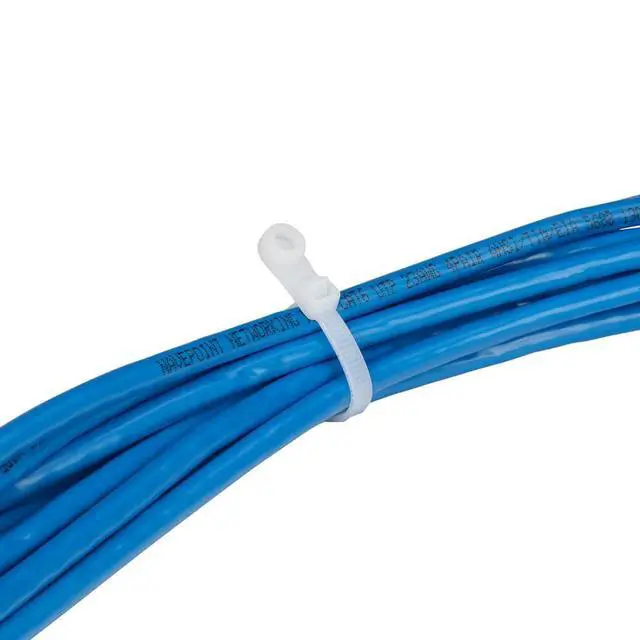 Alt view image 3 of 3 - 15 Inch Nylon White Mount Head Cable Tie,120 Lbs Tensile, 100-Pack