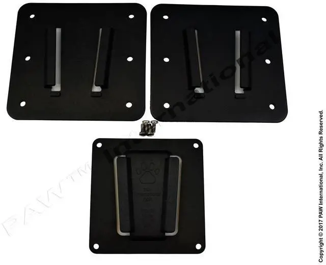 Main image of International RV TV Bracket Black 3 Piece Set | 1-Polymer TV Bracket (VESA 100x100mm) | 2-Black Polymer Wall Mounts