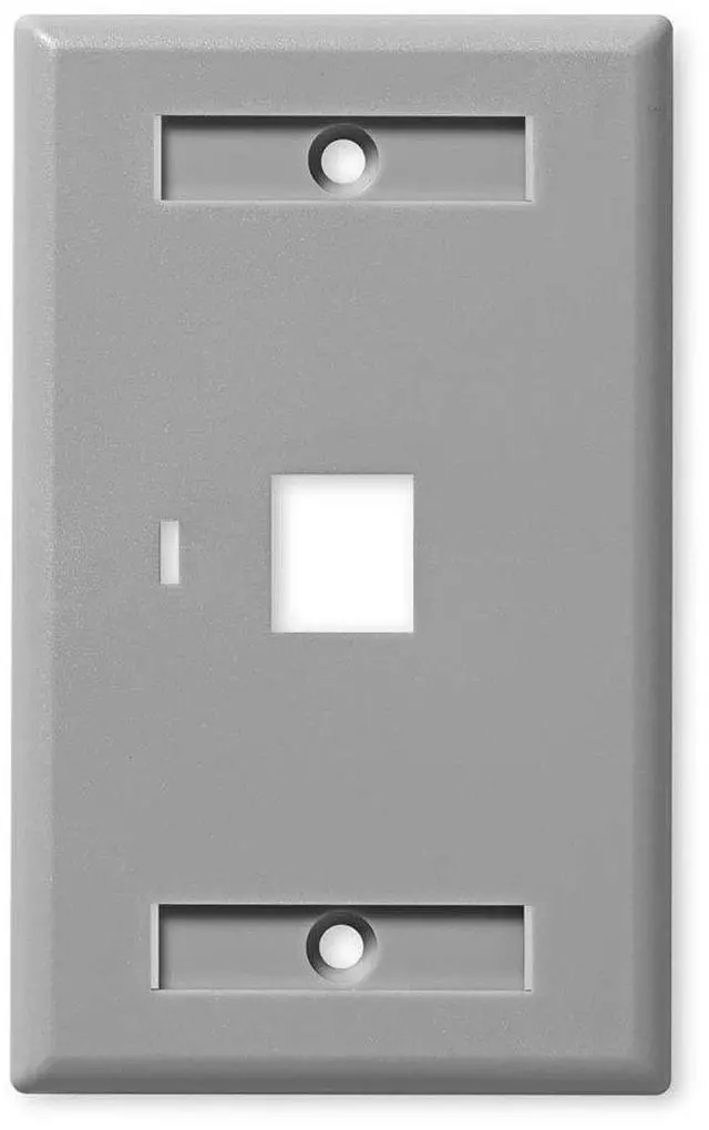 Main image of Keystone Jack Wall Plate 1-Port, Low Profile, Single Gang, Gray, 10-Pack