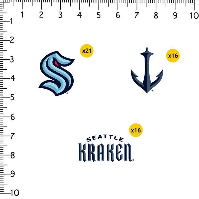 Alt view image 2 of 6 - NHL Seattle Kraken Logo 100 Vinyl Stickers Waterproof Die-Cut Decals Laptop