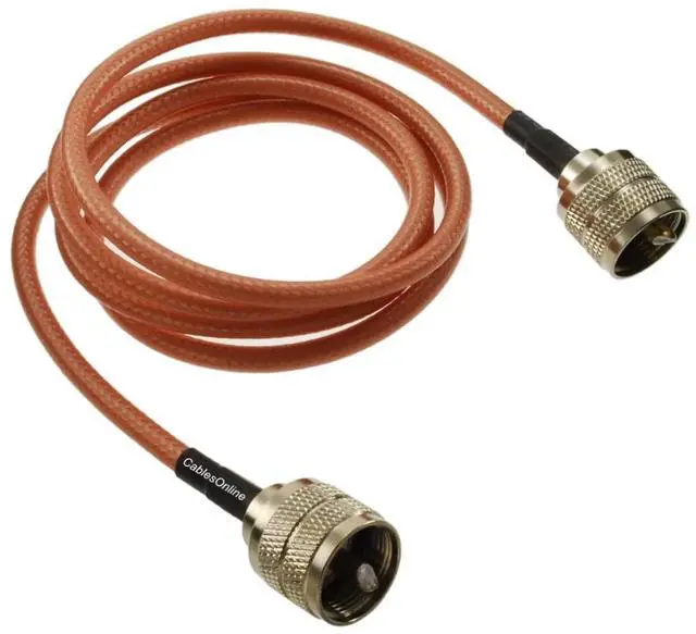 Main image of CablesOnline, 4ft RG400 Double-Braided SPC Shield with UHF PL259 Male/Male 50 Ohm Coaxial Cable, R4-U004