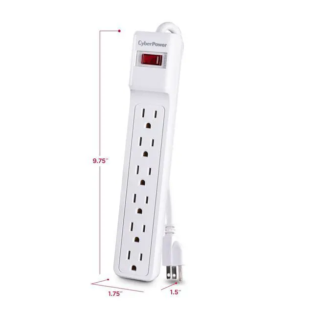 Alt view image 5 of 7 - CSB606W Essential Surge Protector