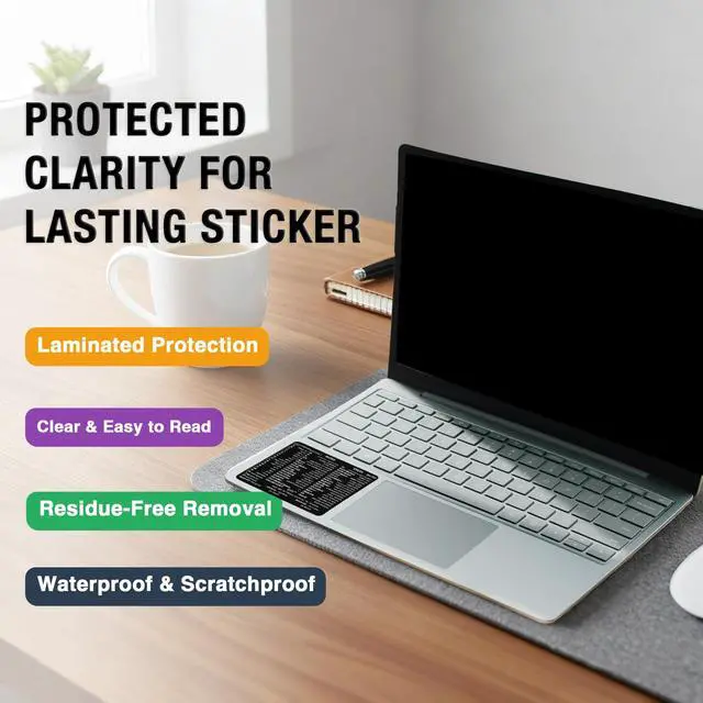 Alt view image 4 of 7 - Word & Excel Shortcut Stickers for Keyboard Microsoft Office Hotkey Labels, Laptop & Desktop Keyboard Shortcuts, Compatible with Windows, Study & Work Productivity Reference Guide (8, Black)