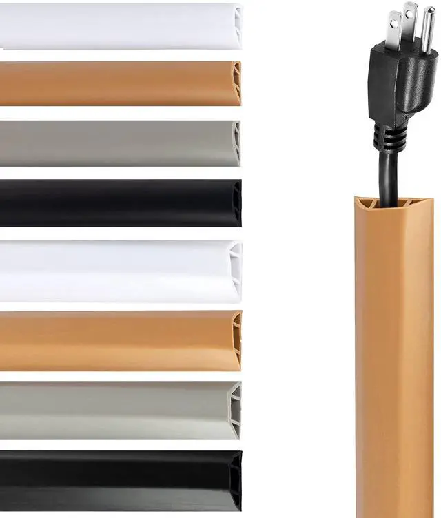 Main image of TV Cord Hider Cable Protector - Strong Self Adhesive Wall Cord Cover Cable Hider - Low Profile Cable Management Wall Cord Concealer Cable Raceway