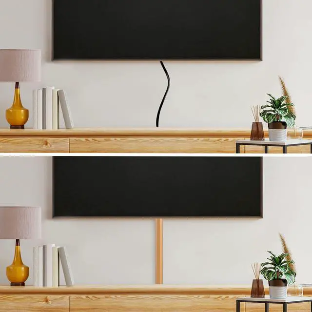 Alt view image 4 of 14 - TV Cord Hider Cable Protector - Strong Self Adhesive Wall Cord Cover Cable Hider - Low Profile Cable Management Wall Cord Concealer Cable Raceway
