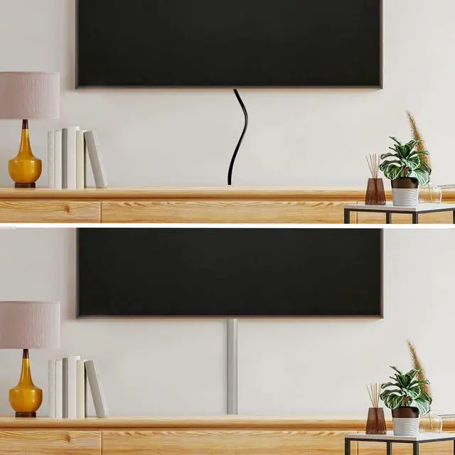 Alt view image 4 of 14 - TV Cord Hider Cable Protector - Strong Self Adhesive Wall Cord Cover Cable Hider - Low Profile Cable Management Wall Cord Concealer Cable Raceway