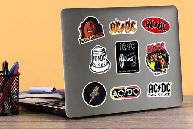 Alt view image 5 of 6 - AC/DC Album Art Band Logo 100 Vinyl Stickers Waterproof Die-Cut Decals Car
