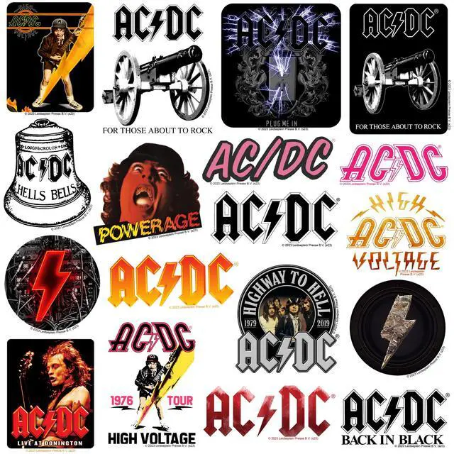 Alt view image 3 of 6 - AC/DC Album Art Band Logo 100 Vinyl Stickers Waterproof Die-Cut Decals Car