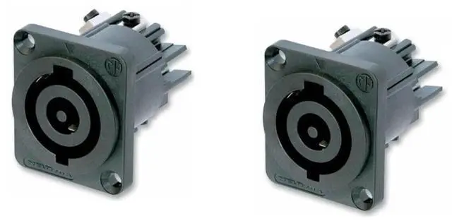 Main image of (2) Two Genuine NEUTRIK NAC3MP-HC PowerCON 250V32A Chassis Connector Power Input w/TORX T8 Screwdriver
