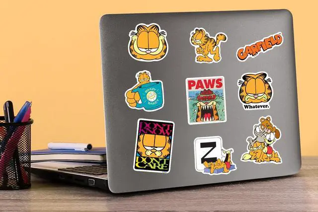 Alt view image 5 of 6 - Garfield 150 Vinyl Stickers Waterproof Die-Cut Decals Laptop Water Bottle