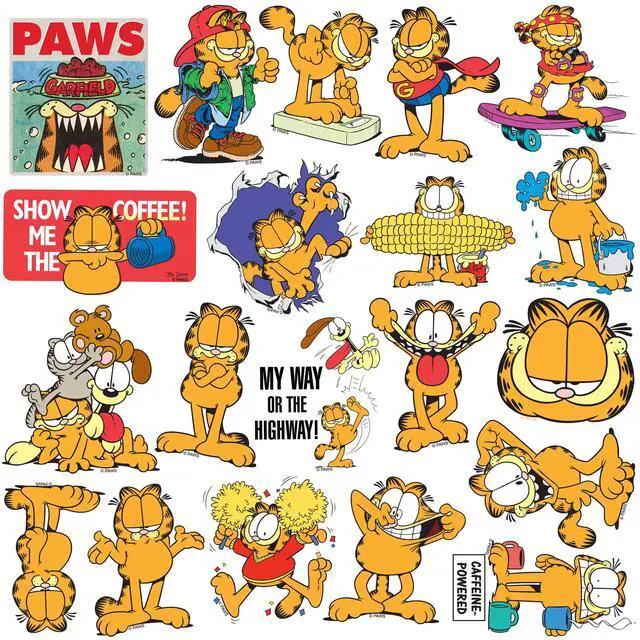 Alt view image 3 of 6 - Garfield 150 Vinyl Stickers Waterproof Die-Cut Decals Laptop Water Bottle