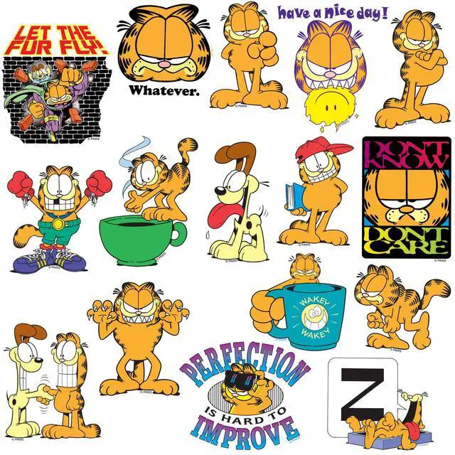 Alt view image 4 of 6 - Garfield 150 Vinyl Stickers Waterproof Die-Cut Decals Laptop Water Bottle