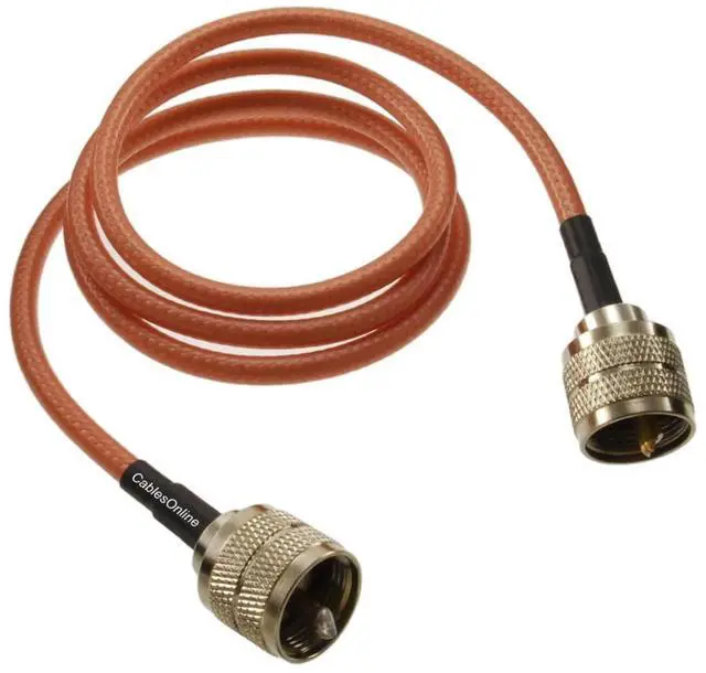 Main image of CablesOnline, 3ft RG400 Double-Braided SPC Shield with UHF PL259 Male/Male 50 Ohm Coaxial Cable, R4-U003
