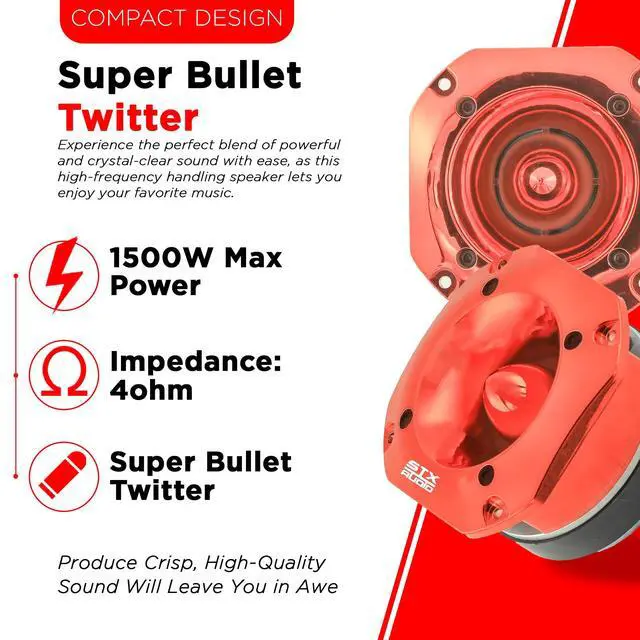 Alt view image 2 of 6 - STXAudio STX-700TW 4.03-Inch Super Tweeter Speaker, 4 Ohm, 1500W Max Power, 105dB Sensitivity, Titanium Diaphragm, CCAW Voice Coil for Pro Car Audio