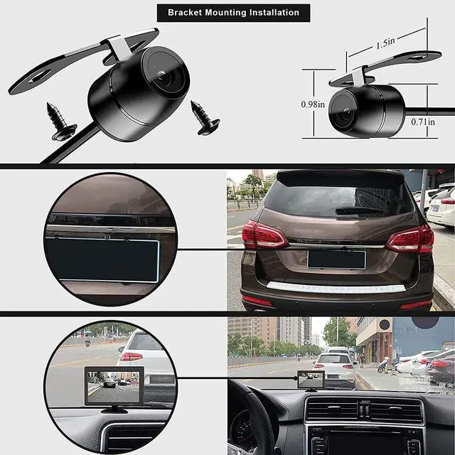 Alt view image 4 of 7 - Backup License Plate HD Camera Night Vision Rear View 170° Angle Waterproof Compatible with Pioneer Car Radio AVH-120BT AVH-210EX AVH-2550NEX AVH-X490BS DMH-100BT DMH-WT8600NEX DMH-160BT DMH1770NEX