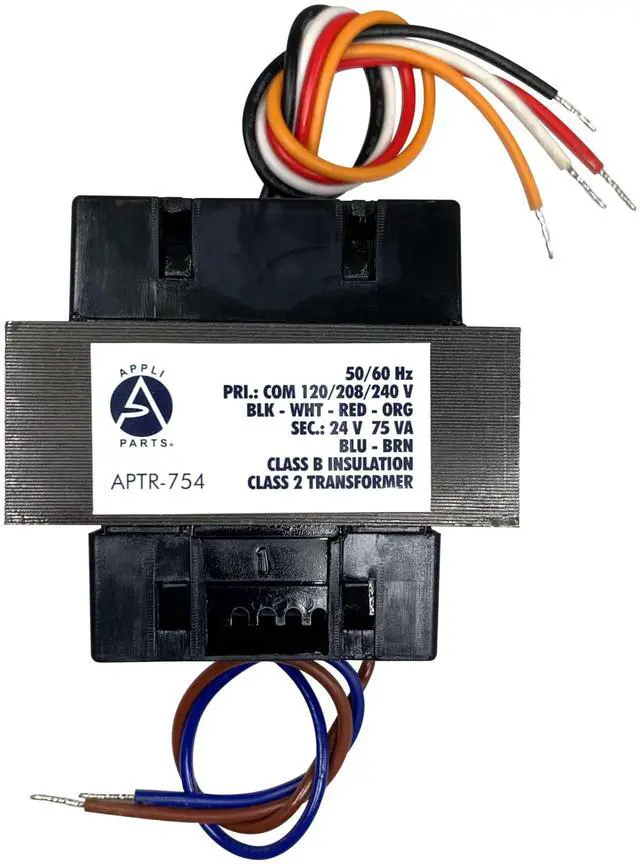 Main image of Appli Parts APTR-754M Transformer 120/208/240/480V to 24 V 75 Va, Multi-Mounted with Fuse Breaker Manual Reset