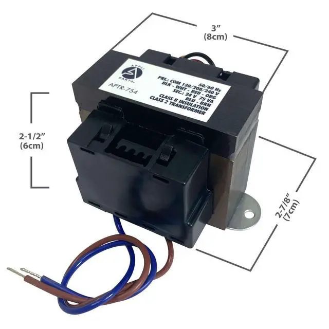 Alt view image 5 of 5 - Appli Parts APTR-754M Transformer 120/208/240/480V to 24 V 75 Va, Multi-Mounted with Fuse Breaker Manual Reset