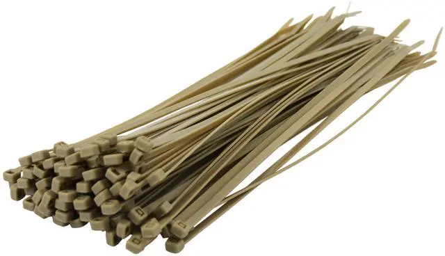 Main image of Pro Tie Standard Duty, Self-Locking Nylon Cable Wire Ties for Indoor and Outdoor Use | 11.8-Inch, 50 lbs. Tensile Strength, Tan Nylon, 100-Pack (PN: CFT11SD100)