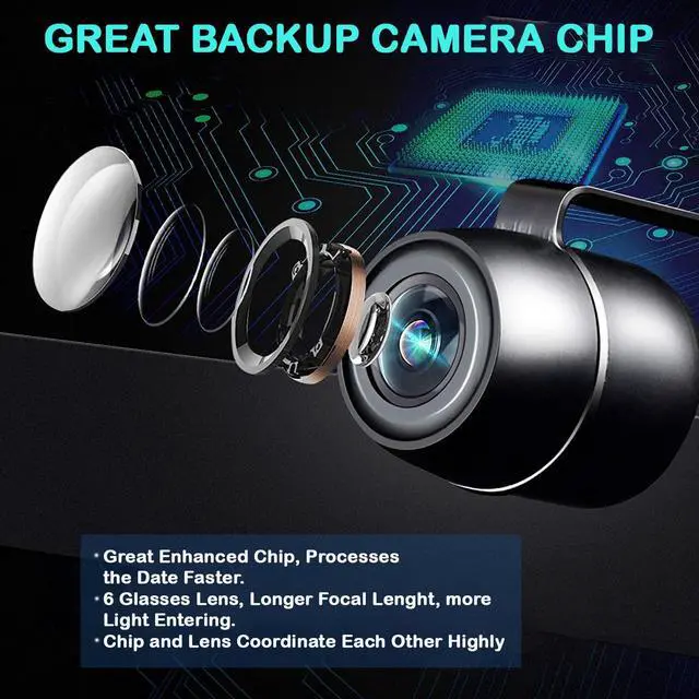 Alt view image 2 of 7 - Backup Camera License Plate HD Night Vision Rear View 170° Angle Waterproof Compatible with JVC Car Radio KW-M560BT KW-M590BT KW-M595BT KW-M740BT KW-V40BT KW-V120BT KW-V240BT KW-V850BT KW-AV61BT