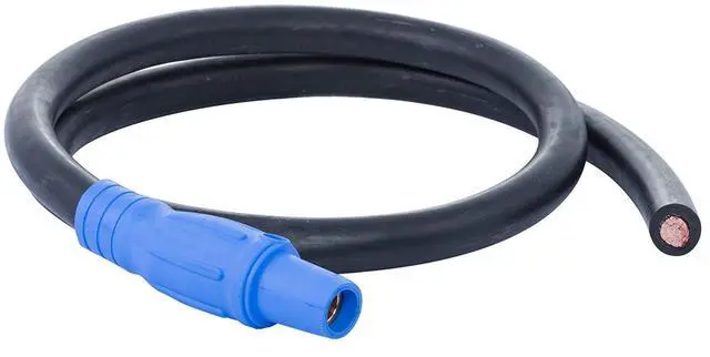 Main image of Type W Female to Blunt Pigs Tails, Event Temporary Power Cable, 400 Amps, NEMA 3R Series 16 CAM Type, Length: 4', Boot Color: Blue