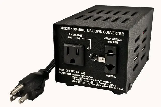Main image of SM-500J Japanese 500 Watt Step Up/Down Voltage Transformer Converts Japan 100 Volt to 110 Volt USA Power OR Vice Versa
