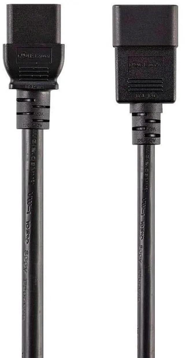 Main image of Heavy Duty Extension Cord - 15 Feet - Black | IEC 60320 C20 to IEC 60320 C19, for Powering Servers, Routers, & Other High-Output Network Devices