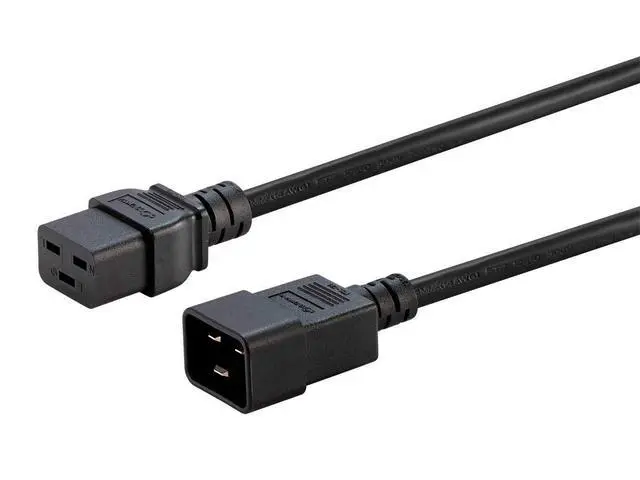 Alt view image 2 of 6 - Heavy Duty Extension Cord - 15 Feet - Black | IEC 60320 C20 to IEC 60320 C19, for Powering Servers, Routers, & Other High-Output Network Devices