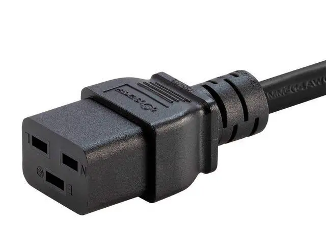 Alt view image 5 of 6 - Heavy Duty Extension Cord - 15 Feet - Black | IEC 60320 C20 to IEC 60320 C19, for Powering Servers, Routers, & Other High-Output Network Devices