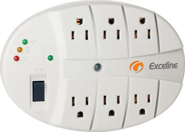 Main image of 6-Outlet Electronic Surge Protector with Coaxial Protection for Tv's, Audio Equipment, Cable, Video Games, Computers, Printers