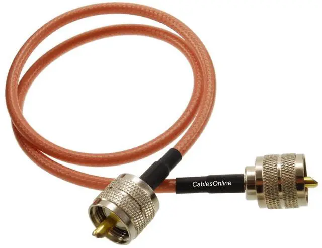 Main image of CablesOnline, 2ft RG400 Double-Braided SPC Shield with UHF PL259 Male/Male 50 Ohm Coaxial Cable, R4-U002