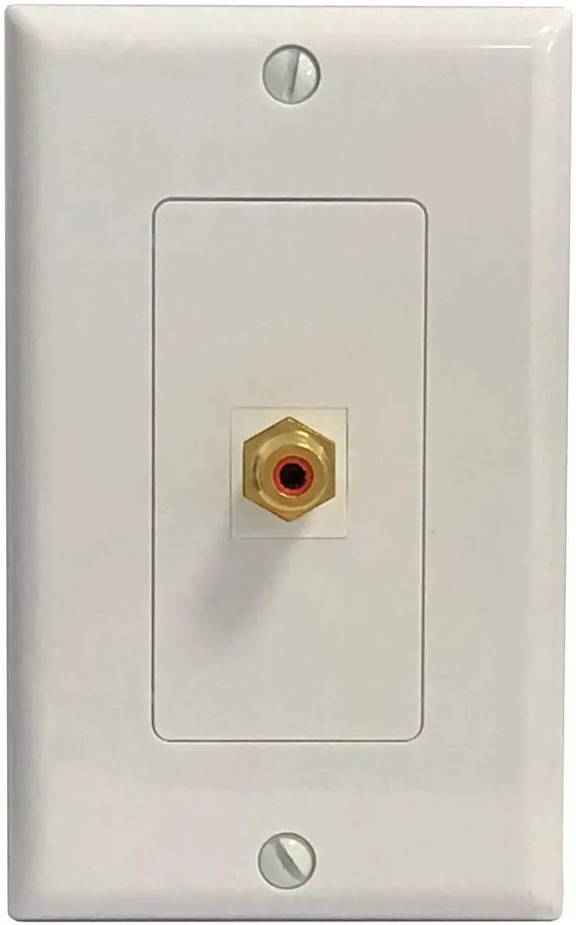 Main image of 1 RCA Red to F-Type Coax Subwoofer Wall Plate Decorative White