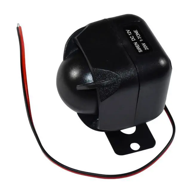 Alt view image 5 of 7 - Electronic Alarm Siren 20W DC12V Universal Replacement Security Alarm Siren for Home Security Alarm System, Any 12 Volts System, 1-Tone, Loud 118dB, Black Wired Siren with Bracket