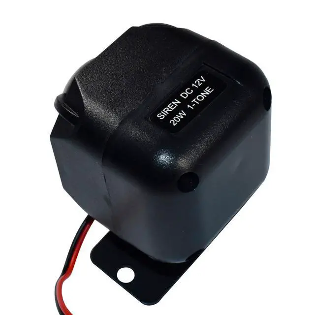 Alt view image 6 of 7 - Electronic Alarm Siren 20W DC12V Universal Replacement Security Alarm Siren for Home Security Alarm System, Any 12 Volts System, 1-Tone, Loud 118dB, Black Wired Siren with Bracket