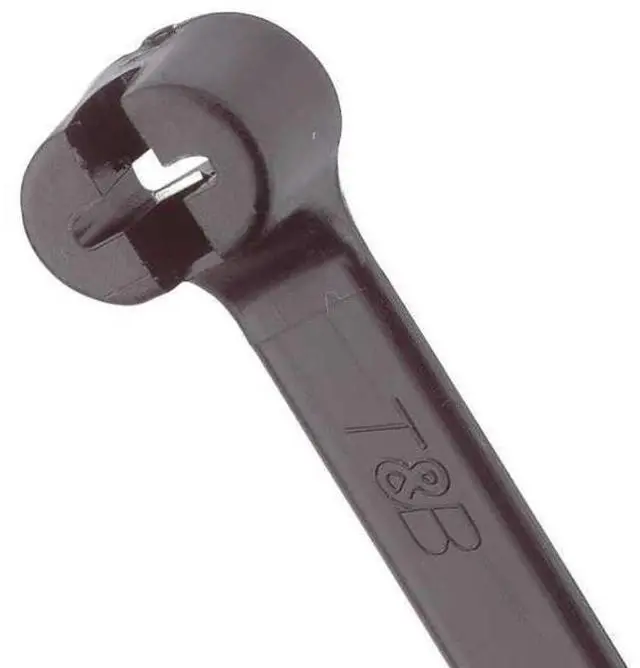 Main image of Cable Tie, 8-1/2 in L, 2 in Max Bundle Dia., Black, Nylon 6/6, 120 lb Strength, 50 PK - 1 Each