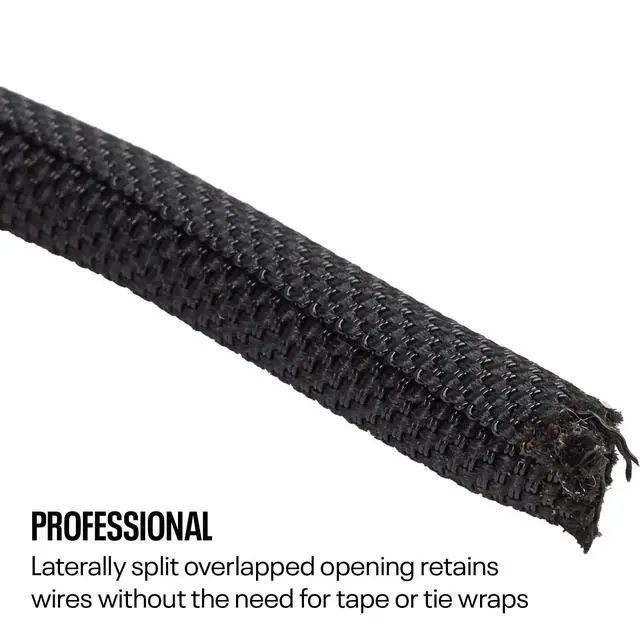 Alt view image 5 of 7 - Braided Cloth Split Wire Loom Wrap, 1/8 Inch, 30 Foot Wire Sleeve