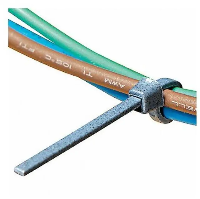 Main image of PLT2S-C86 Pan-Ty Cable Tie, Metal Detectable Nylon 6.6, Standard Cross Section, Curved Tip, 50lbs Min Tensile Strength, 1.85" Max Bundle Diameter,.057" Thickness,.190" Width, 7.3" Length (Pack of 100)